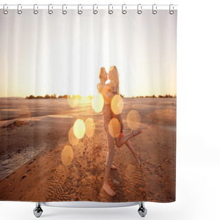 Personality  Couple On The Beach Shower Curtains
