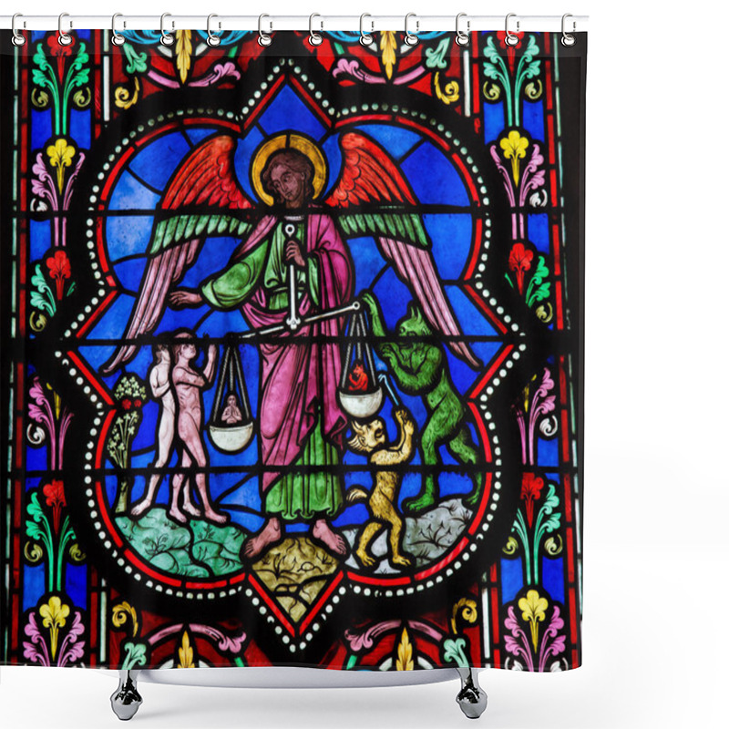 Personality  Saint Michael Shower Curtains