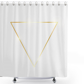 Personality  Gold Shiny Glowing Vintage Triangle Frame With Shadows Isolated On White Background. Golden Luxury Realistic Border. Wedding, Mothers Or Valentines Day Concept. Xmas And New Year Abstract. Vector Shower Curtains