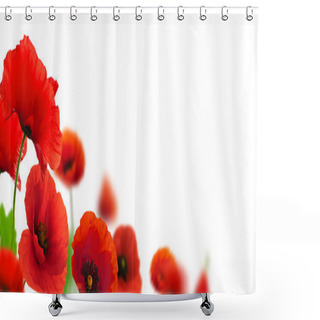 Personality  Red Poppies Flowers Shower Curtains