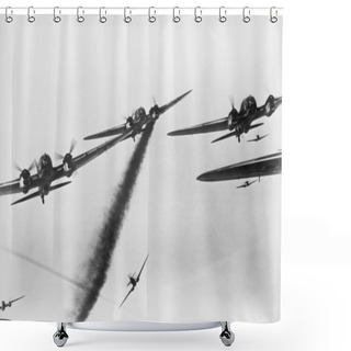 Personality  Aerial Dog Fight Shower Curtains