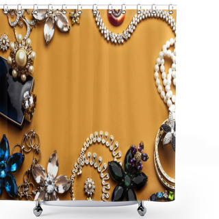 Personality  Beautiful Jewelry With Precious Stones For Women Shower Curtains