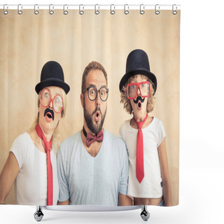Personality  Happy Family Playing In Home Shower Curtains