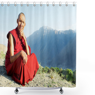 Personality  Two Indian Tibetan Monk Lama Shower Curtains