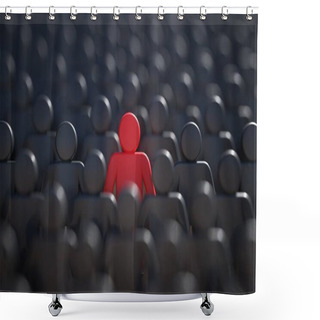 Personality  Liadership, Difference And Standing Out Of Crowd Concept. 3D Rendered Illustration. Shower Curtains
