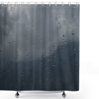 Personality  Rain Drops In A Window Glass, Abstract Background  Shower Curtains