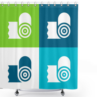 Personality  Bandage Flat Four Color Minimal Icon Set Shower Curtains