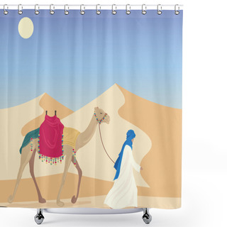 Personality  Arab With Camel Shower Curtains