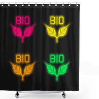 Personality  Bio Four Color Glowing Neon Vector Icon Shower Curtains