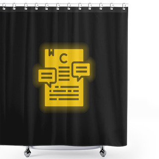 Personality  Article Yellow Glowing Neon Icon Shower Curtains