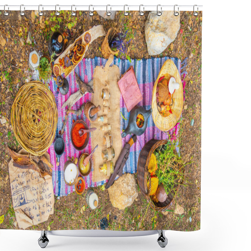 Personality  Rural Food Is Beautifully Laid Out In Nature Shower Curtains