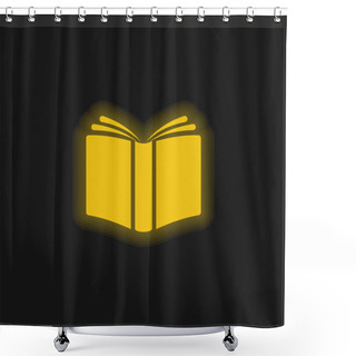 Personality  Book Cover Yellow Glowing Neon Icon Shower Curtains