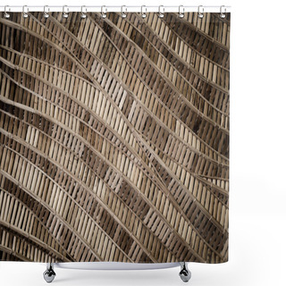 Personality  Modern Style Pattern Nature Background Of Wave Brown Handicraft Weave Texture Bamboo Surface For Decorative Wall Shower Curtains