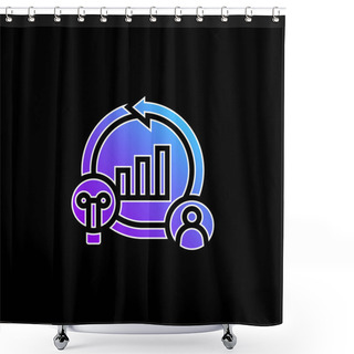 Personality  Agile Blue Gradient Vector Icon Shower Curtains