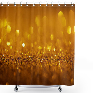 Personality  Abstract Background With Gold Glitter And Bokeh Shower Curtains