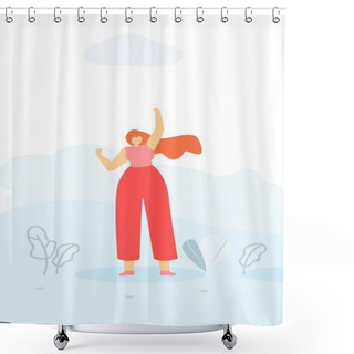 Personality  Pretty Agitating Woman Inspirational Flat Template Shower Curtains