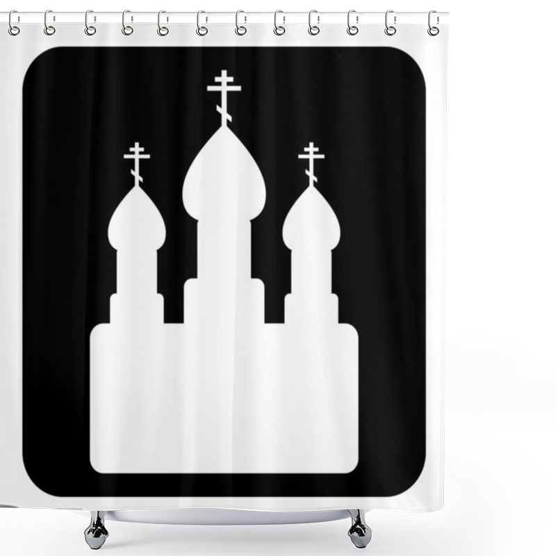 Personality  Orthodox Church Sign Button Shower Curtains