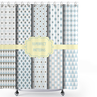 Personality  10 Geometric  Patterns Shower Curtains