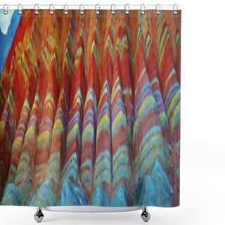 Personality  View Of Colourful Rock Formations At The Zhangye Danxia Landform Geological Park In Gansu Province, China, 22 September 2012 Shower Curtains