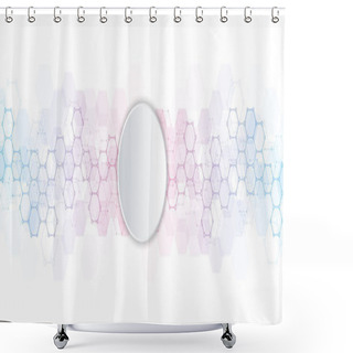 Personality  Abstract Hexagons Pattern For Medical Or Scientific And Technological Modern Design. Abstract Texture Background With Molecular Structures And Chemical Engineering. Shower Curtains