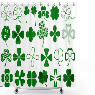 Personality  Set Of Different Clovers Set Shower Curtains