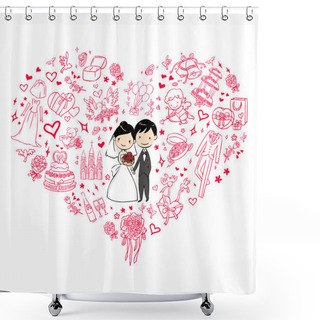Personality  Lovely Wedding Invitation Shower Curtains