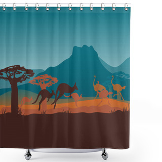 Personality  Australia Travel Design Template Shower Curtains