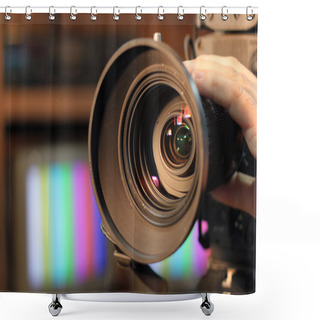 Personality  Zooming Video Camera Lens Shower Curtains