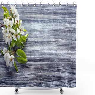 Personality  Tree Branch With Blooming Flowers  Shower Curtains
