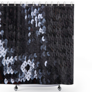 Personality  Black Sequins Texture Background Shower Curtains