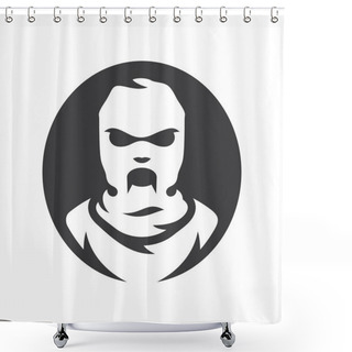 Personality  Balaclava Zombie Mask Vector Silhouette Sign. Shower Curtains