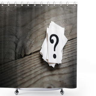 Personality  Question Mark Heap On Table Shower Curtains