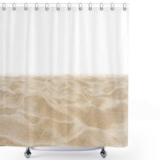 Personality  Nature Beach Sand On White Background Shower Curtains