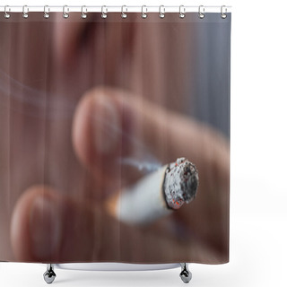 Personality  Focus On Top Of Burning Cigarette Shower Curtains