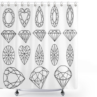 Personality  Vector Diamond Set Shower Curtains