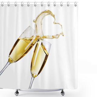 Personality  Two Champagne Glasses With Abstract Splash Shower Curtains