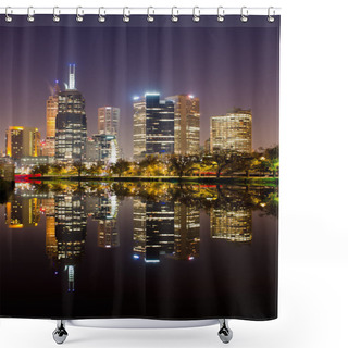 Personality  Perfect Reflection - Melbourne City Skyline Shower Curtains