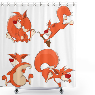 Personality  Set Of Squirrels Shower Curtains
