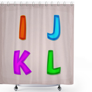 Personality  Vector Colorful Font. I, J, K, L Shower Curtains