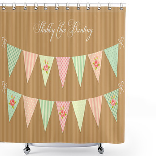 Personality  Baby Shower Bunting Flags Shower Curtains