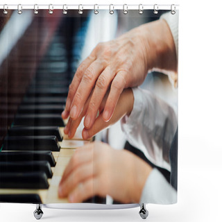 Personality  Experienced Master Piano Hand Helps The Student  Shower Curtains