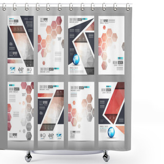 Personality  Set Of Brochure Templates Shower Curtains