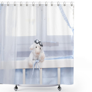 Personality  Soft Toy Sheep In The Nursery. Shower Curtains