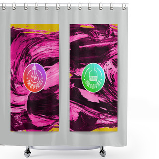 Personality  Creative Cards With Abstract  Brush Strokes Shower Curtains