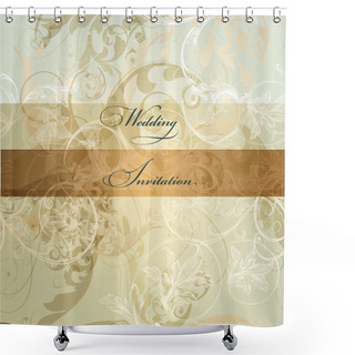 Personality  Wedding Invitation Card With Ornament Shower Curtains