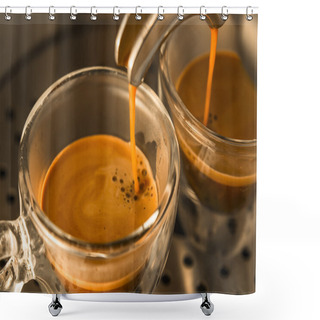 Personality  Mainstream Of Strong Espresso Coffee Shower Curtains