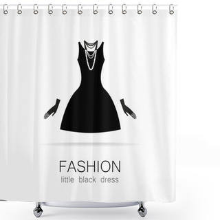Personality  Fashion Little Black Dress Template Shower Curtains