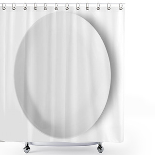 Personality  One Isolated White Porcelain Plate Top View Shower Curtains