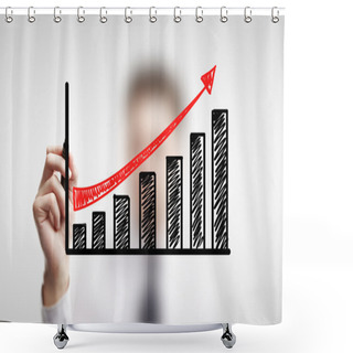 Personality  Drawing Business Growth Shower Curtains