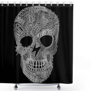 Personality  Vector Funny Skull Shower Curtains